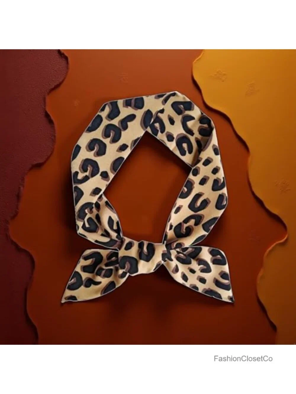 Leopard Print Skinny Scarf Neck Tie Hairband Purse Scarf Fashion Scarf
